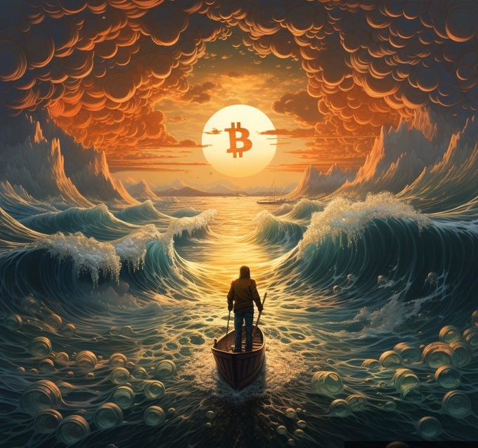 #Bitcoin sails through turbulent waters, navigating towards a secure and decentralized financial horizon, showcasing the resilience of holders. #HodlersResilience