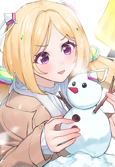 #アロ絵 お出かけ前に雪遊びしちゃうアキちゃん