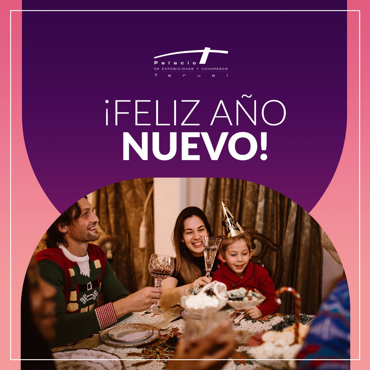 ¡Brindemos por un año nuevo lleno de eventos extraordinarios🍾! 

¡Que el 2024 nos traiga encuentros inspiradores, conferencias innovadoras y exposiciones que despierten nuestra creatividad! 

¡Desde el Palacio de Congresos y Exposiciones de Teruel te deseamos un Feliz Año Nuevo!