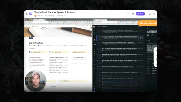 talktoterryco's tweet photo. I recorded a 20-min video about my "Quick Capture" system & process for @MeetKevon's #buildinpublicmastery community
It covers:
- The tools I use
- How I use it for content creation
- How I use it in my Weekly Review
Want to see it?
Comment πΈ and I'll DM you the Loom link! https://t.co/LPHqZYYvlv