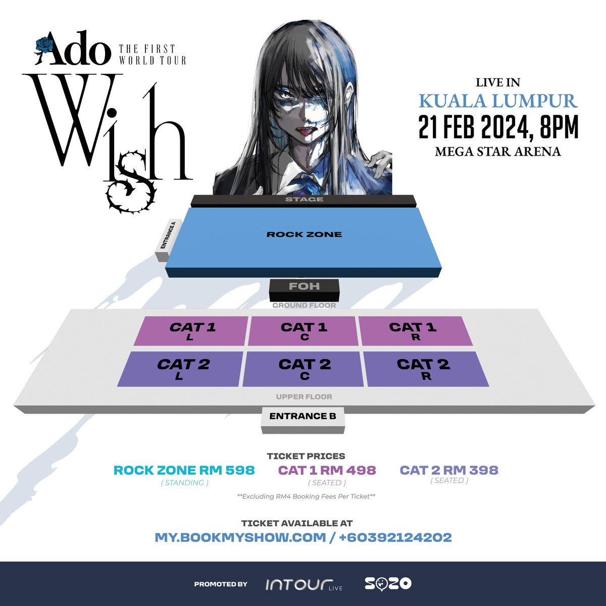 animefestasia's tweet photo. Attention all Malaysian Ado fans!
Finally, Ado THE FIRST WORLD TOUR “Wish” in Kuala Lumpur is announced!

Date: 21 February 2024 (Wednesday)
Venue: Mega Star Arena
Doors / Start: 18:00 / 20:00
Promoter: InTour Live with SOZO

#AdoinKualaLumpur2024

(1/2) https://t.co/o9w97CtqxE