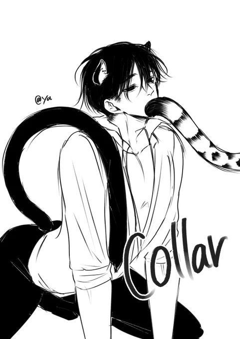 collar12話を次回ナンバーナインさんのBL祭りに間に合うように頑張ってます～仕上げまで終わったのが8P…残り28P…(^ω^)ということでケモ耳おいていきますね#創作BL#domsubユニバース 