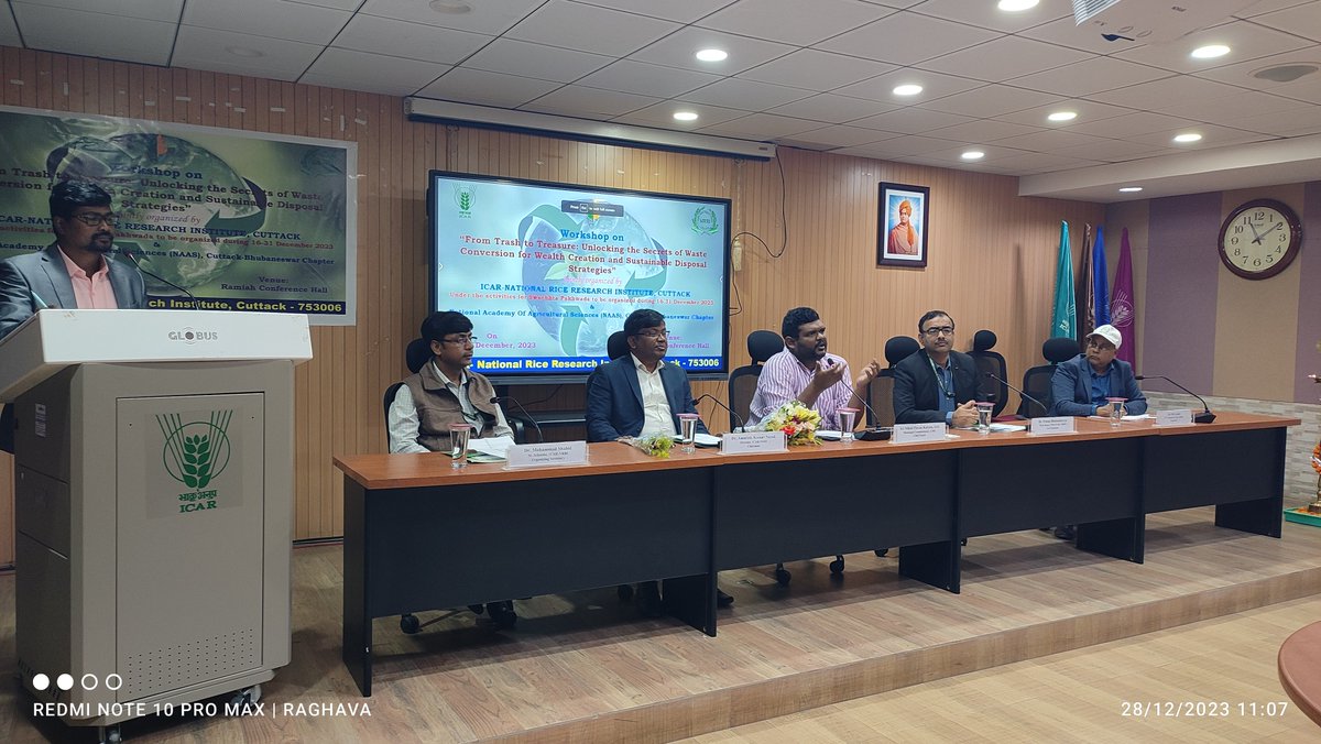 RiceIcar's tweet photo. A Stakeholder’s #workshop on ‘From Trash to Treasure: Unlocking the Secrets of Waste Conversion for Wealth Creation and Sustainable Disposal Strategies’ was organized on 28.12.2023 at @RiceIcar in collaboration with the Cuttack-Bhubaneswar Chapter of NAAS. https://t.co/72OuyyLbz7