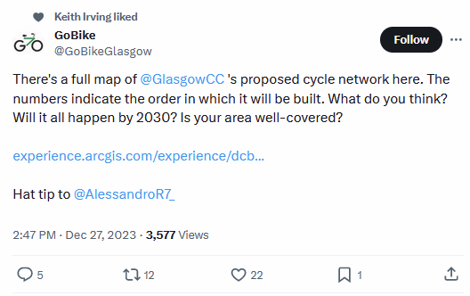 SpokesLothian's tweet photo. @GoBikeGlasgow @GlasgowCC @AlessandroR7_ #ActiveTravelNetwork

👍Fascinating from @GlasgowCC 

👍Expect similar in Feb @Edinburgh_CC #CirculationPlan 

but Big Qns for both in 2024, e.g.
🤔What happens where🚲&amp;🚌priorities overlap in narrow road?
🤔Delivery timetable?
🤔#TrafficReduction plans?
🤔Also see @RFJ74 qns https://t.co/DuOxQbZDmx