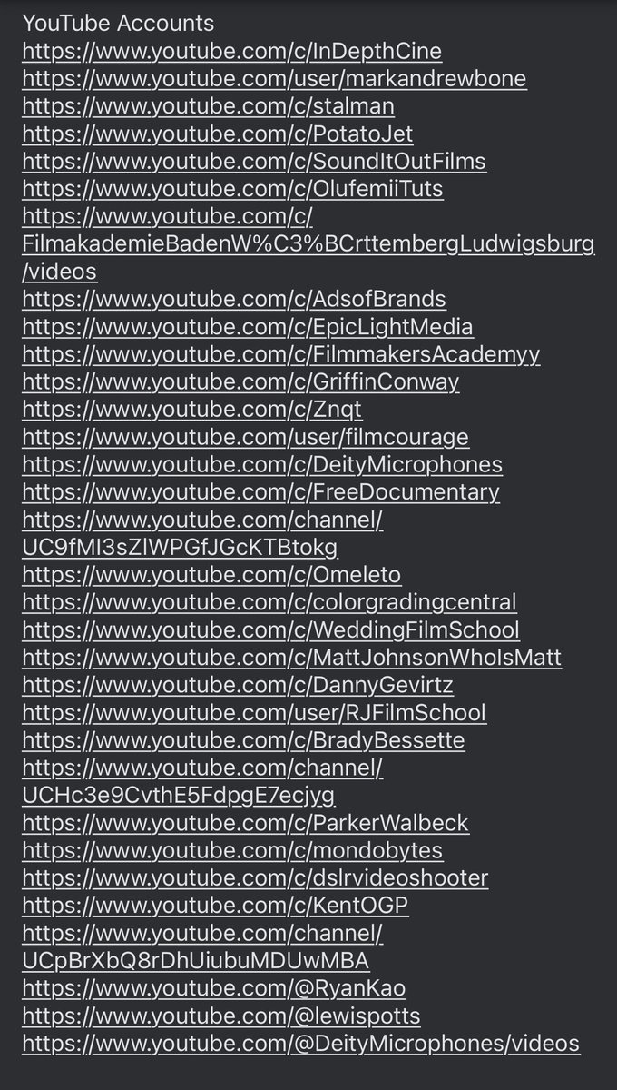 oluwadabest's tweet image. These are some of the YouTube channels that shaped my filmmaking career.
Take this as a Christmas gift from me. 
Some of them don’t even make content again, but go soak up their old content as you prep for 2024