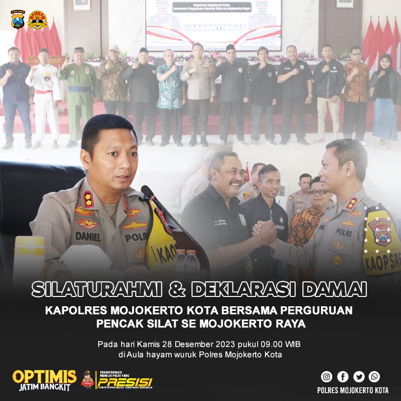 Yono43370361's tweet image. Ciptakan Wilayah Tetap Aman dan Kondusif, Kapolres Mojokerto Kota Silaturahmi dan Deklarasi damai Bersama Perguruan Silat Se-Mojokerto Raya.

#IPSI
#Silat
#PolriPresisi
#Presisi
#PolresMojokertoKota
#DeklarasiDamai