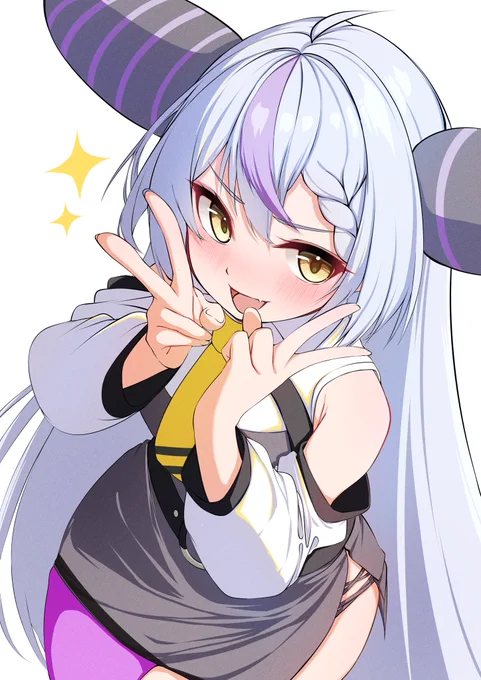 ラプちゃんダブルピース落書き! #laplus_artdesu 