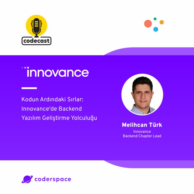 🎙️Podcast serimizin 41. bölümünde Innovance Consultancy Backend Chapter Lead Melihcan Türk'ü konuk ediyoruz! - Innovance yazılım ekiplerinde çalışanların 1 günü nasıl geçiyor? 👨‍💻 - Innovance’te projeler nasıl geliştiriliyor? 💻 - Innovance, teknoloji çalışanlarının kariyer…