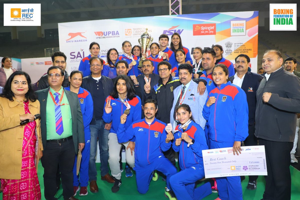 𝐂𝐇𝐀𝐌𝐏𝐈𝐎𝐍 🏆💥 Team Railway Sports Promotion Board (RSPB) won 8️⃣medals with with 5🥇, 1🥈2🥉to be crowned as the best team at the 7️⃣th Elite Women's National Boxing Championship 2023 🥊 Congratulations team RSPB 👏 #PunchMeinHaiDum #Boxing