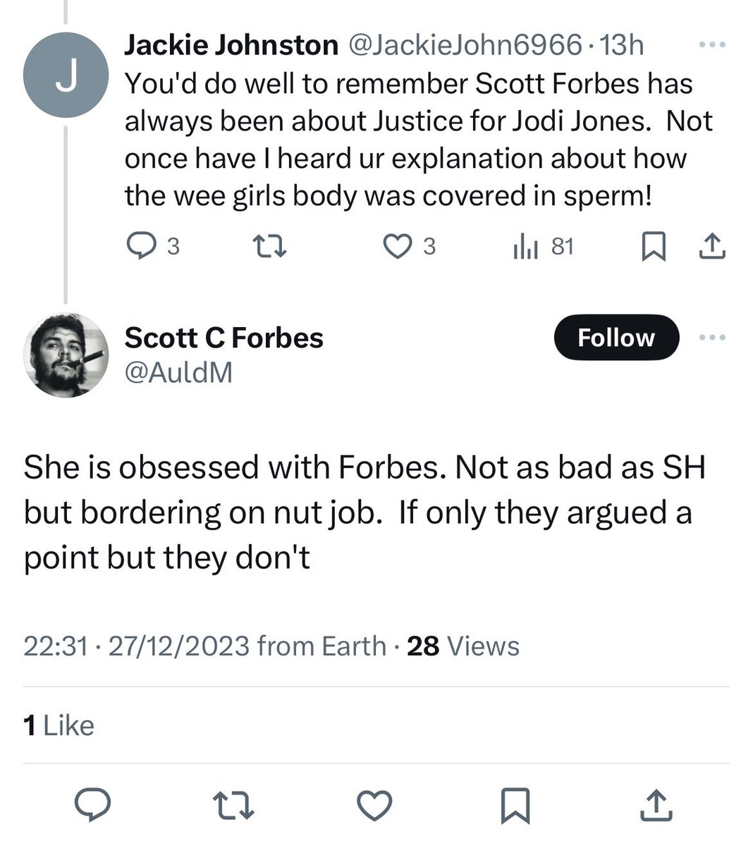 Having a conversation with yourself and forgetting which account you’re logged into. How many accounts is Scott Forbes using to spread his lies?