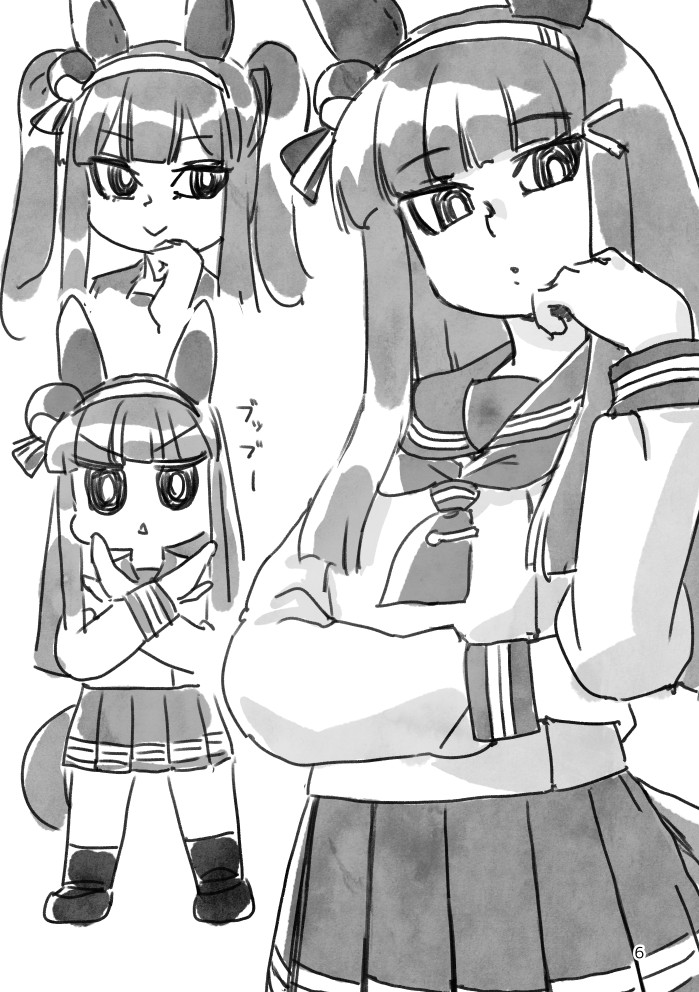 C103新刊『サイレンススズカがコスプレをするだけ』サンプル | 猫の人@C103土[レ37a] #pixiv https://www.pixiv.net/artworks/114637199  スズカさんがいろんな衣装を着るイラスト本です〜