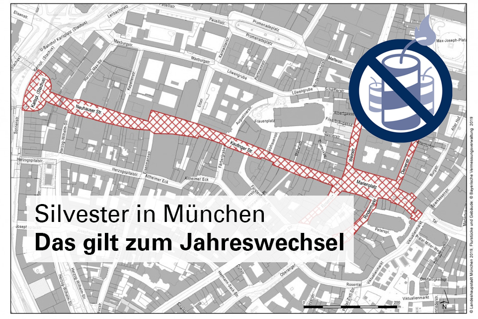 Auch dieses Jahr gibt es in München aus Sicherheitsgründen sowie zum Tier- und Umweltschutz verschiedene Verbotszonen für Feuerwerkskörper:
📌 Kein Feuerwerk in der Fußgängerzone
📌 Böllerverbot innerhalb des Mittleren Rings
Alle Regelungen im Detail: go.muenchen.de/silvester