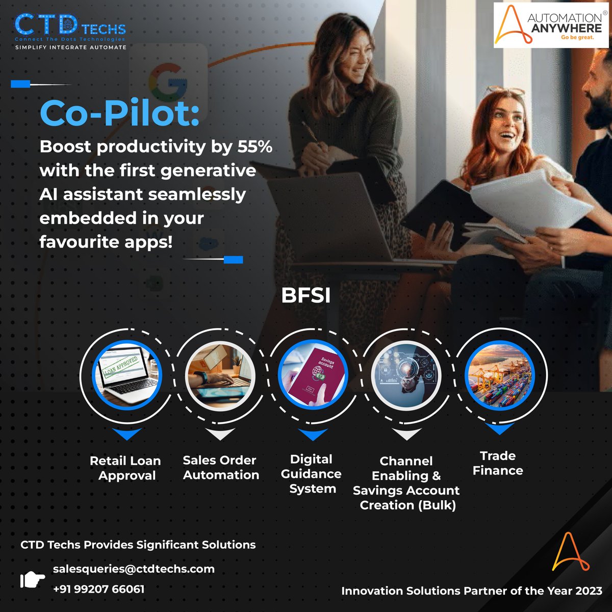 Revolutionize productivity with Automation Co-Pilot! Elevate business user and developer efficiency by 55% with the first generative AI-powered assistant. Seamlessly embedded in your favourite applications.

#AutomationRevolution #CoPilotProductivity #AIPoweredAssistant