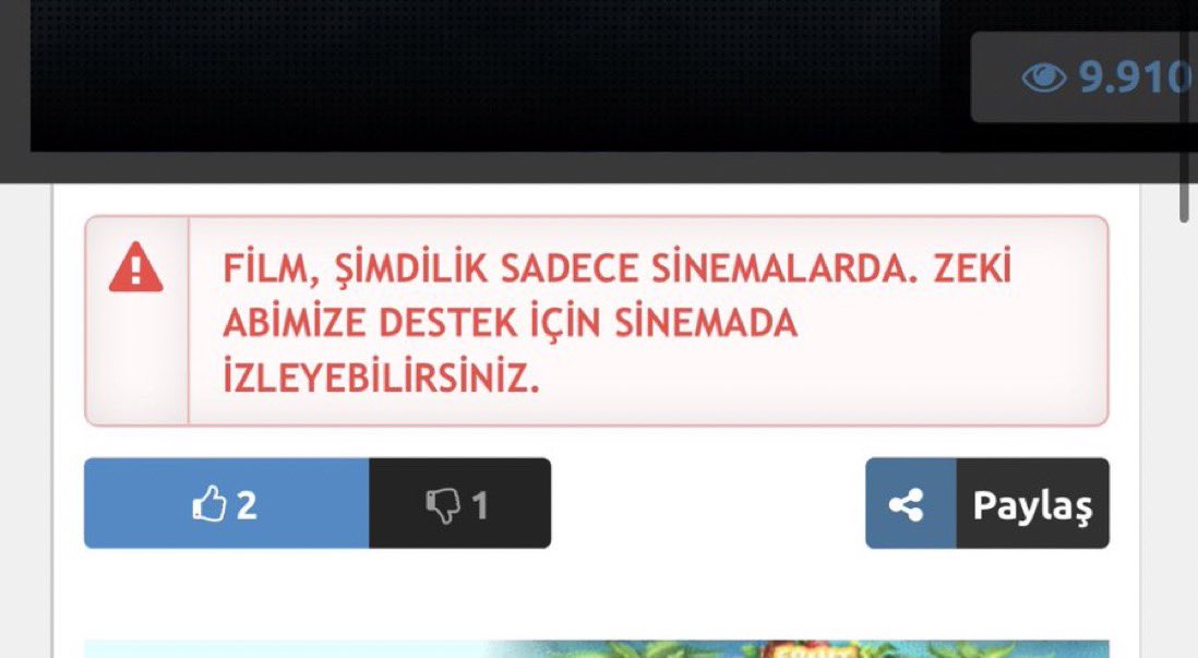 CryptoWolfManTR's tweet photo. Korsan film siteleri, Zeki Demirkubuz'a destek olmak için "Hayat" filmini sayfalarına eklemeyip sinemada izlenmesini tavsiye etti:

"HAYAT FİLM��, ŞİMDİLİK SADECE SİNEMALARDA. ZEKİ ABİMİZE DESTEK İÇİN SİNEMADA İZLEYEBİLİRSİNİZ." https://t.co/iJZGta5vbr
