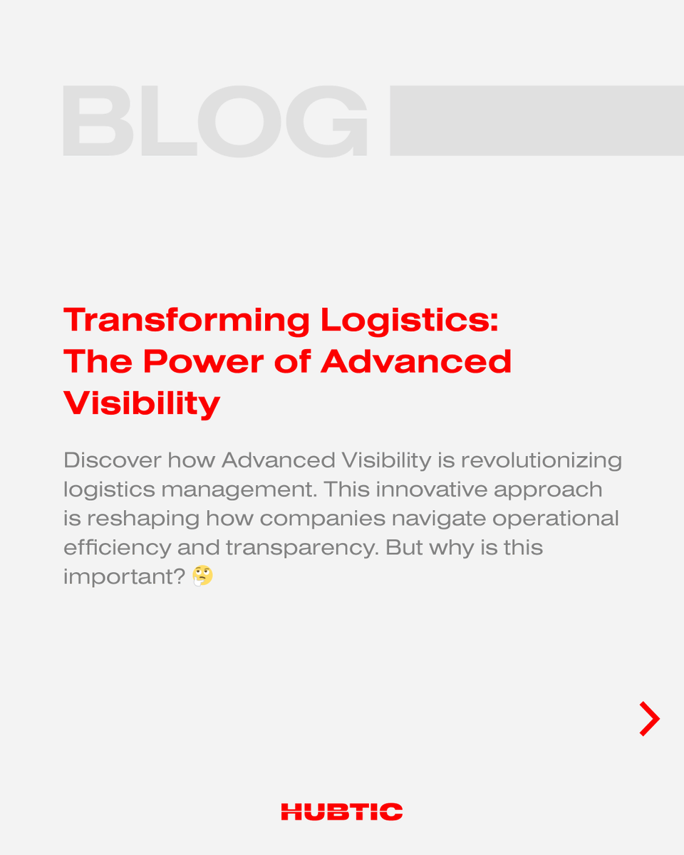 hubtic's tweet image. 👀🛣️ Discover in our blog how Advanced Visibility is not just a concept but a reality shaping the backbone of successful companies. Get insights into leveraging this tech for your business.

🔗hubtic.com/blog/how-advan…

#Hubtic
#AdvancedVisibility
#HubticBlog