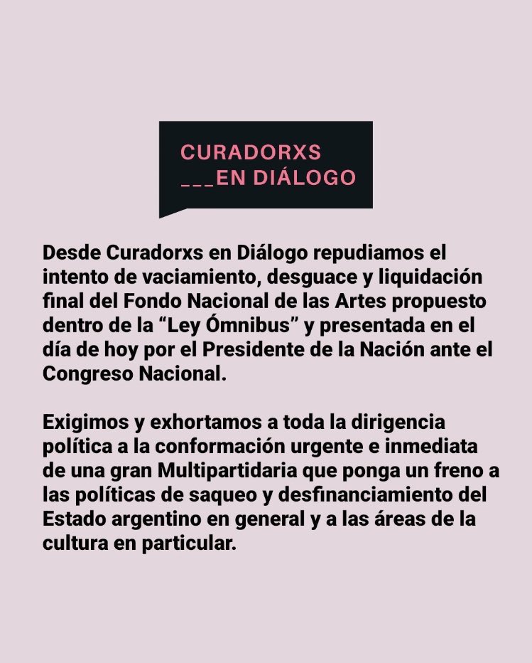 siulizaso's tweet photo. Comunicado desde #Curadorxsendialogo https://t.co/8w7cBgQOEr