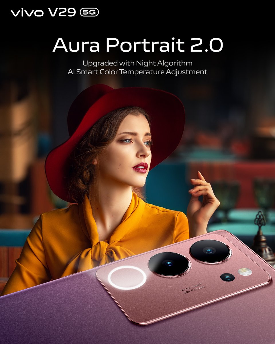 vivo_phil's tweet photo. Want to capture stunning, professional shots on your phone? Look no further than the #vivoV295G. Our latest Aura Portrait System 2.0 ensures your photos are clear, crisp, and perfectly balanced, making it the perfect accessory for capturing memorable moments this holiday season! https://t.co/kkXUluMdvK