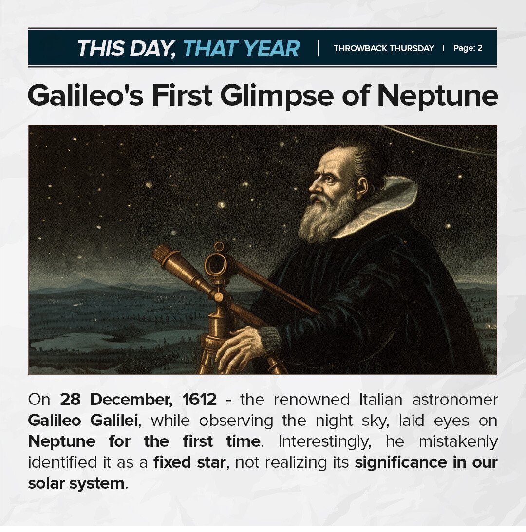 1612: Galileo sees Neptune, but not as you know it. Swipe for the cosmic twist!

#Galileo #ThrowbackThursday #mentorjilive  #enhanceyourpotential #curiosity #space #neptune