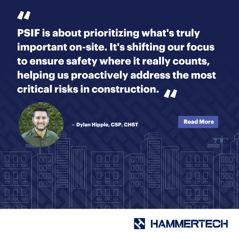 Uncover the Key to Enhanced Construction Safety: PSIF.

Dylan Hipple, CSP, CHST, highlights how PSIF shifts the focus to critical risks, fostering proactive safety measures on-site.

Master PSIF for ultimate site safety: hubs.ly/Q02drrRT0

#ConstructionSafety #PSIF