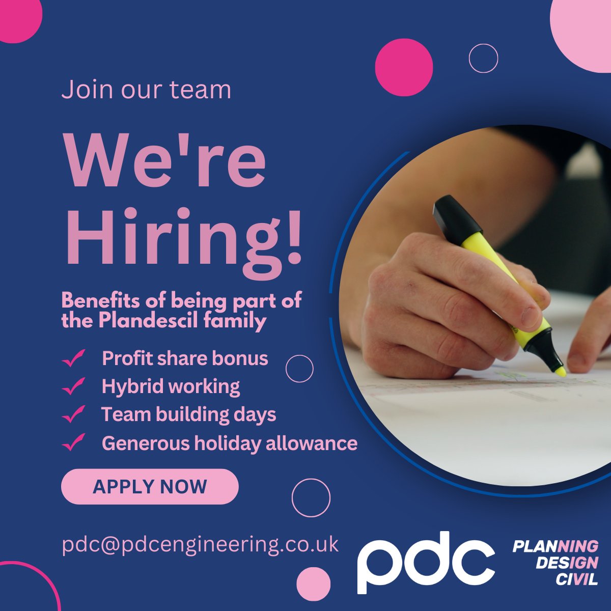 PDC (@pdcengineering) on Twitter photo 🆕 #PDC are hiring!
If you're thinking the New Year is the ideal time for a new start, and you're looking for an opportunity with a company that provides a great working environment, then get in touch.
Contact us at pdc@pdcengineering.co.uk for more information.
#JoinOurTeam 🆕 #PDC are hiring!
If you're thinking the New Year is the ideal time for a new start, and you're looking for an opportunity with a company that provides a great working environment, then get in touch.
Contact us at pdc@pdcengineering.co.uk for more information.
#JoinOurTeam