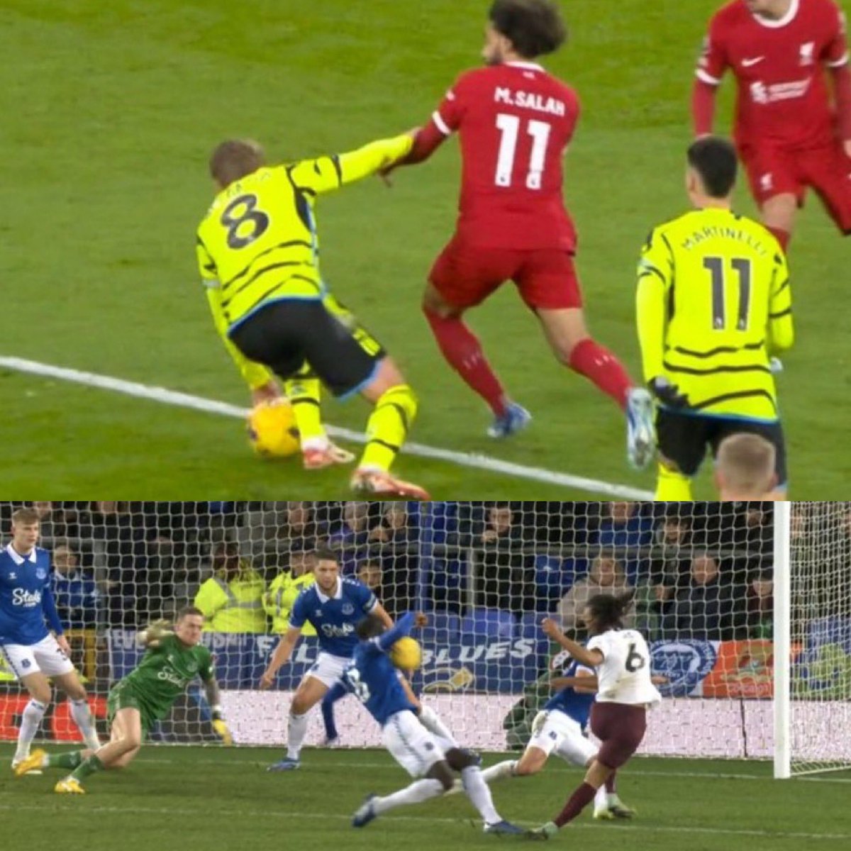 ShahbalTeam's tweet photo. @Yugdeep_LFC This is how Manchester City get through games, David Coote on VAR for both matches by the way. 

You can’t tell me there isn’t officiating against us, corruption is real. https://t.co/IaheYXZ2Nn