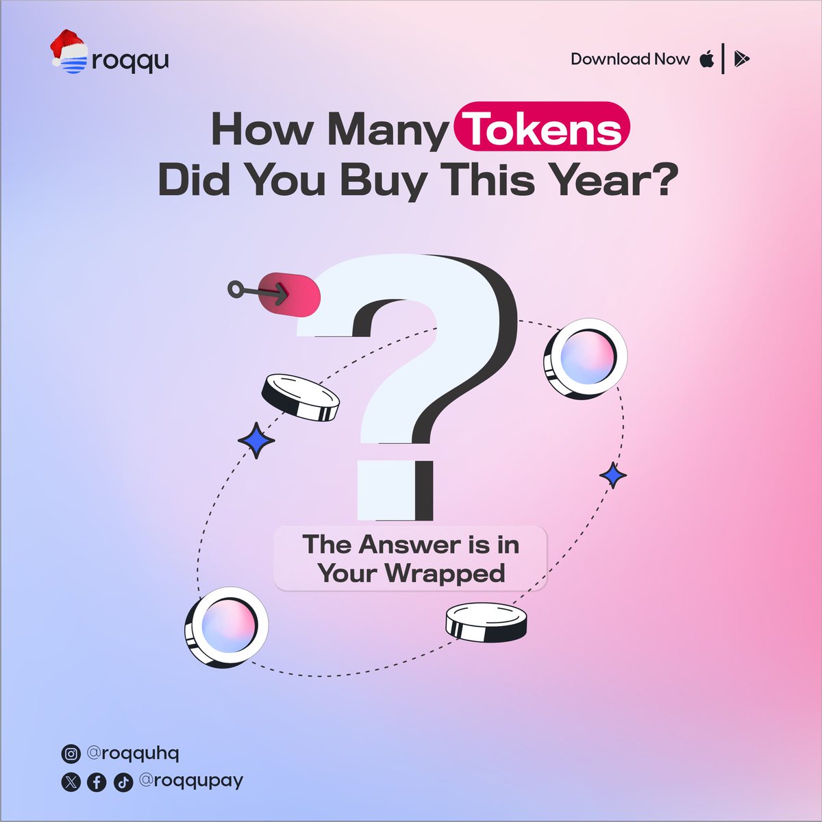 roqqupay's tweet photo. 💰🔄 This year, you've bought incredible tokens and completed numerous trades on Roqqu! 

What are your top picks and trade accomplishments? Show off your crypto journey using #RoqquWrapped,  join the conversation on social media and stand the chance to win a custom Roqqu Merch! https://t.co/QSY4Y5xIDY