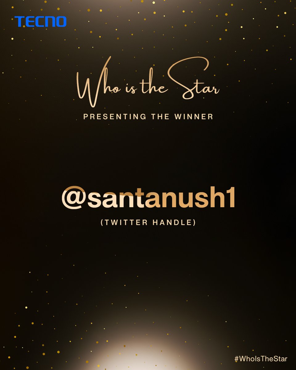 TecnoMobileInd's tweet photo. Annddd the shining star for the contest #WhoIsTheStar isโฆ.
@santanush1
Congratulations on winning the contest and huge thanks to all who tuned in โ you're our stellar participants!
#TECNOSmartphones #DeepikaXTECNO #TECNOGotStarStruck https://t.co/8VygwfaDhx