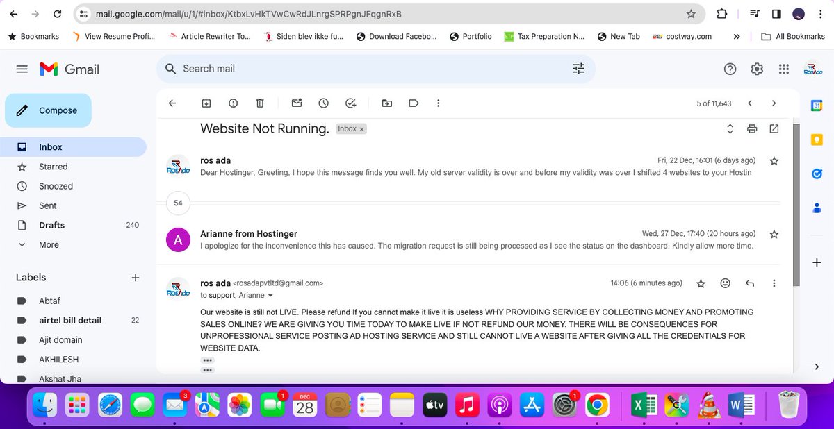 ngorahi's tweet photo. @Hostinger we have shared the website credentials for transfer and the website is still not LIVE. https://t.co/bfNZxVT7AE