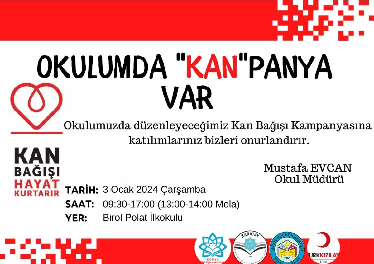 Birolpolatio's tweet photo. Birol Polat İlkokulu olarak 'Kan'panyamıza desteklerinizi bekliyoruz.. https://t.co/YO3wRGGbHY