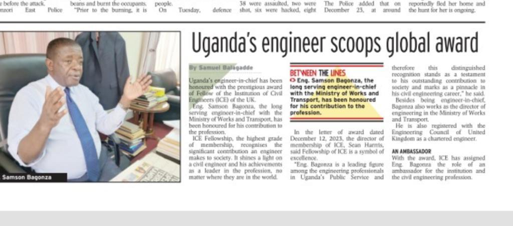 sussiekats's tweet photo. Congrats to our own Director of Engineering and Works/ Engineer In Chief of @MoWT_Uganda on this prestigious achievement. We celebrate you. @engsbagonza @UIPE_Uganda @UNABSEC_UG https://t.co/6Z3CLX8N6j
