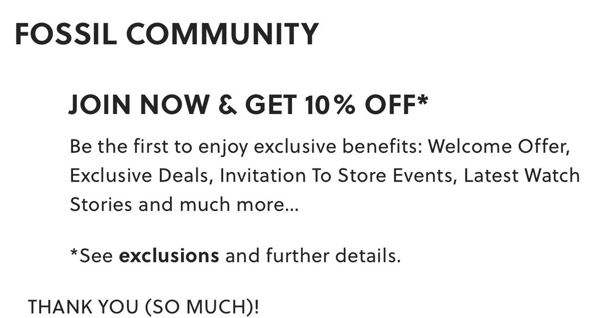 devanshgadhvi95's tweet photo. @Fossil trying to buy my first Fossil, was promised 10% off on my first order but I can’t find any discounts on the final checkout page. 

https://t.co/pqYCeg4ykz https://t.co/fKRyIf2oCW
