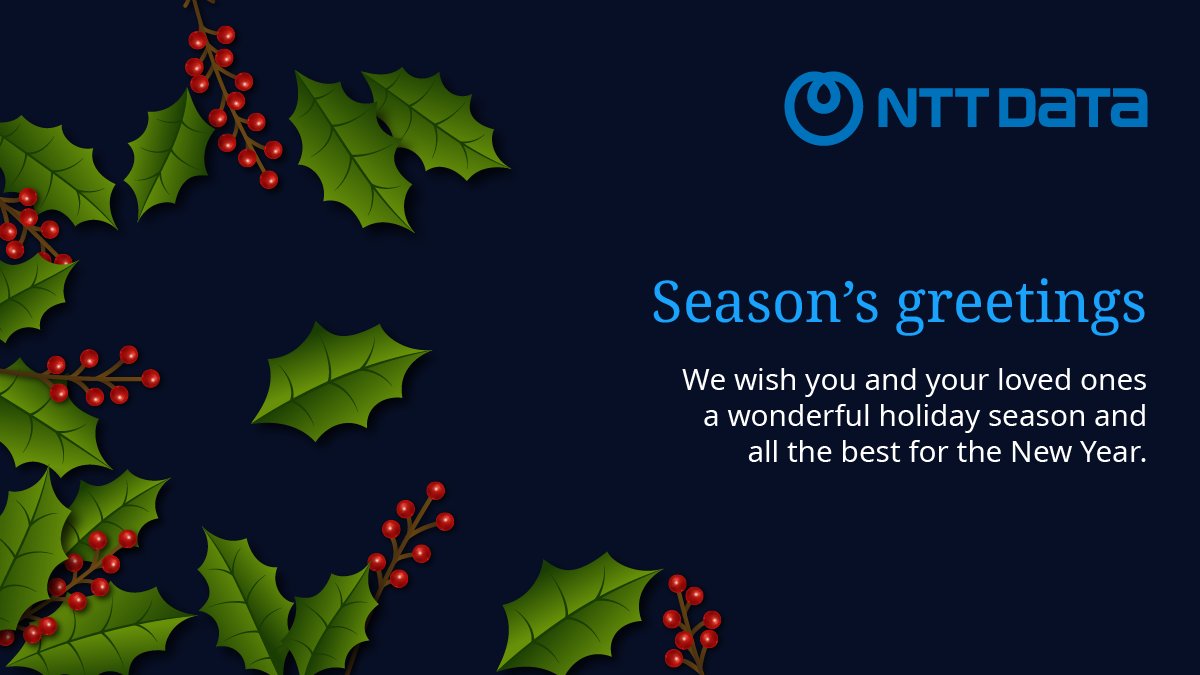 nttdata_inc's tweet photo. Wishing you a season filled with joy, love, and cherished moments!
Season's greetings and a Happy New Year from all of us in the #NTTTeam 💫 https://t.co/UbVx6xnWam
