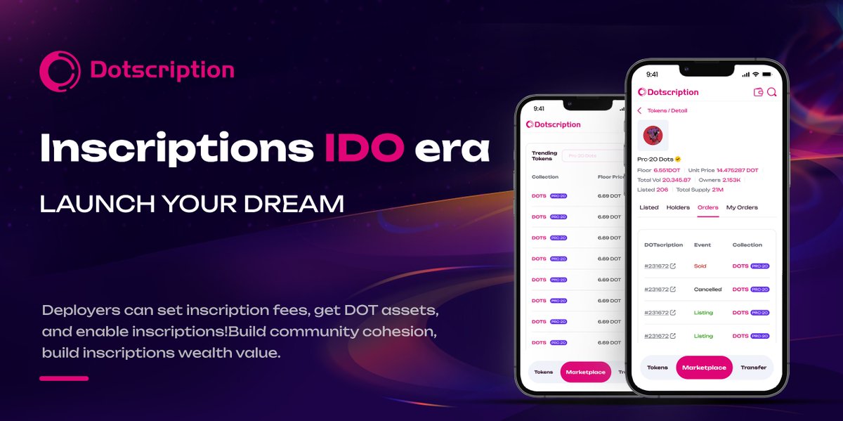Dotscription now is allowing anyone to LAUNCH their own inscriptions on our platform with their own wallets which means that the minting fee will be collected by their own separated wallets. Come and launch with us!!🥳🥳🥳
<a href="/Polkadot/">Polkadot</a> #DOTS #PRC20