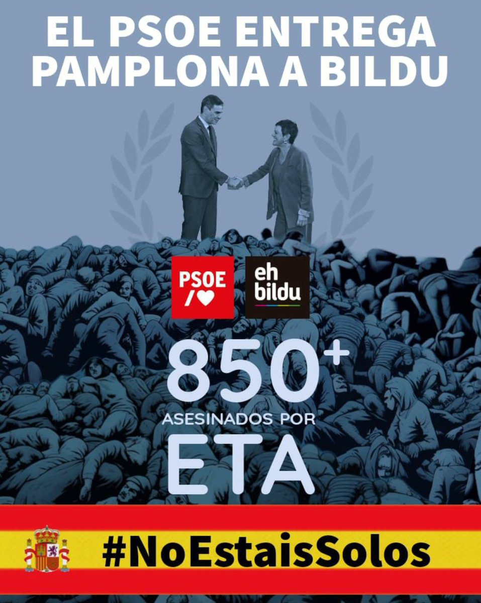 28 de diciembre, hoy Sánchez y el PSOE entregan la alcaldía de Pamplona a los asesinos de ETA. 
No es una inocentada, es el PSOE
#NiOlvidoNiPerdon #NiOlvidoNiPerdon #NiOlvidoNiPerdon
#NiOlvidoNiPerdon