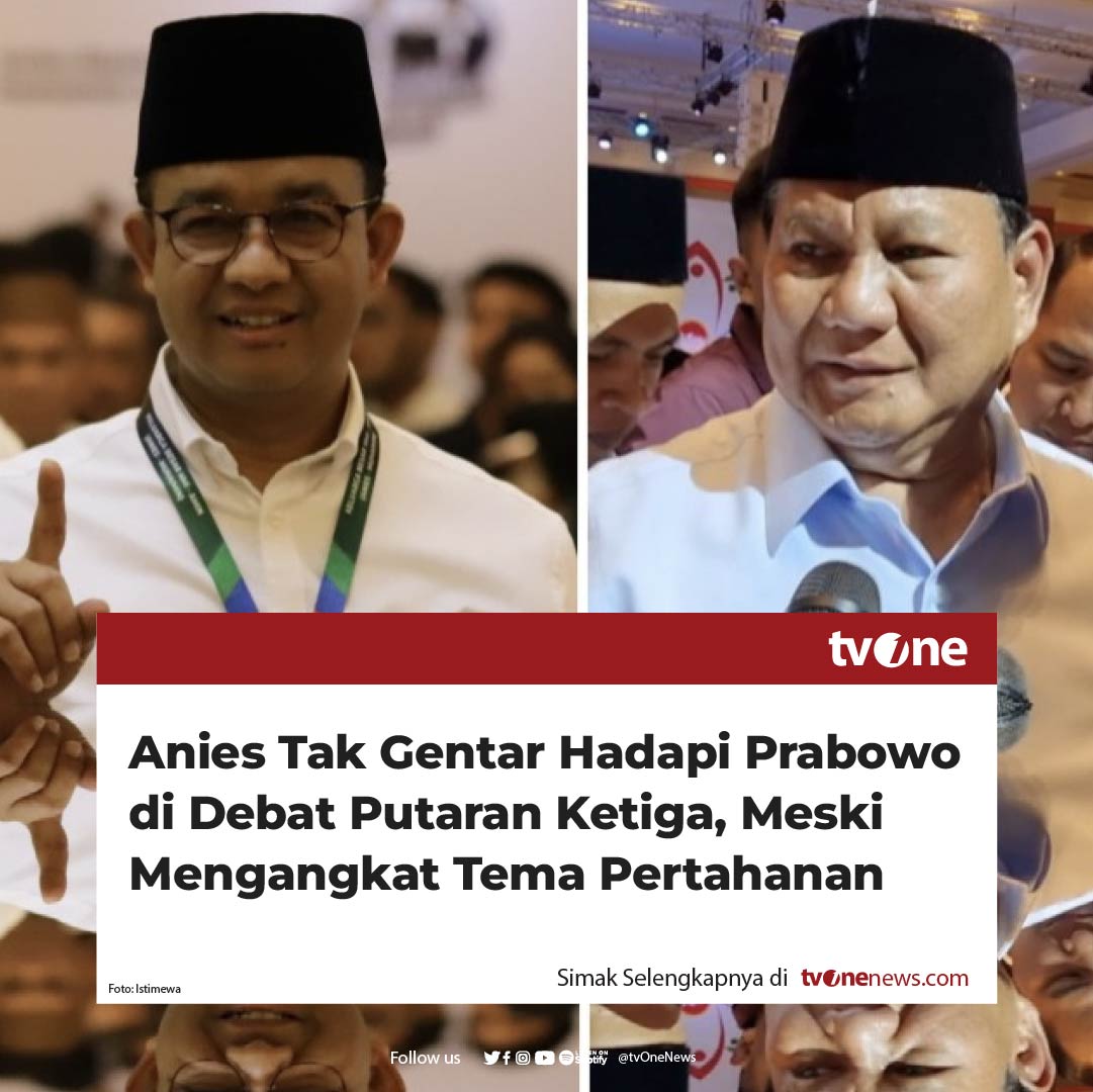 Captain Timnas Pemenangan AMIN, Muhammad Syaugi Alaydrus mengaku calon presiden (capres) nomor urut 1, Anies Baswedan telah siap menghadapi Debat Pilpres putaran ketiga.

Digadang-gadang tema debat ketiga yang diselenggarakan pada 7 Januari 2024 ini adalah bidang yang dikuasai