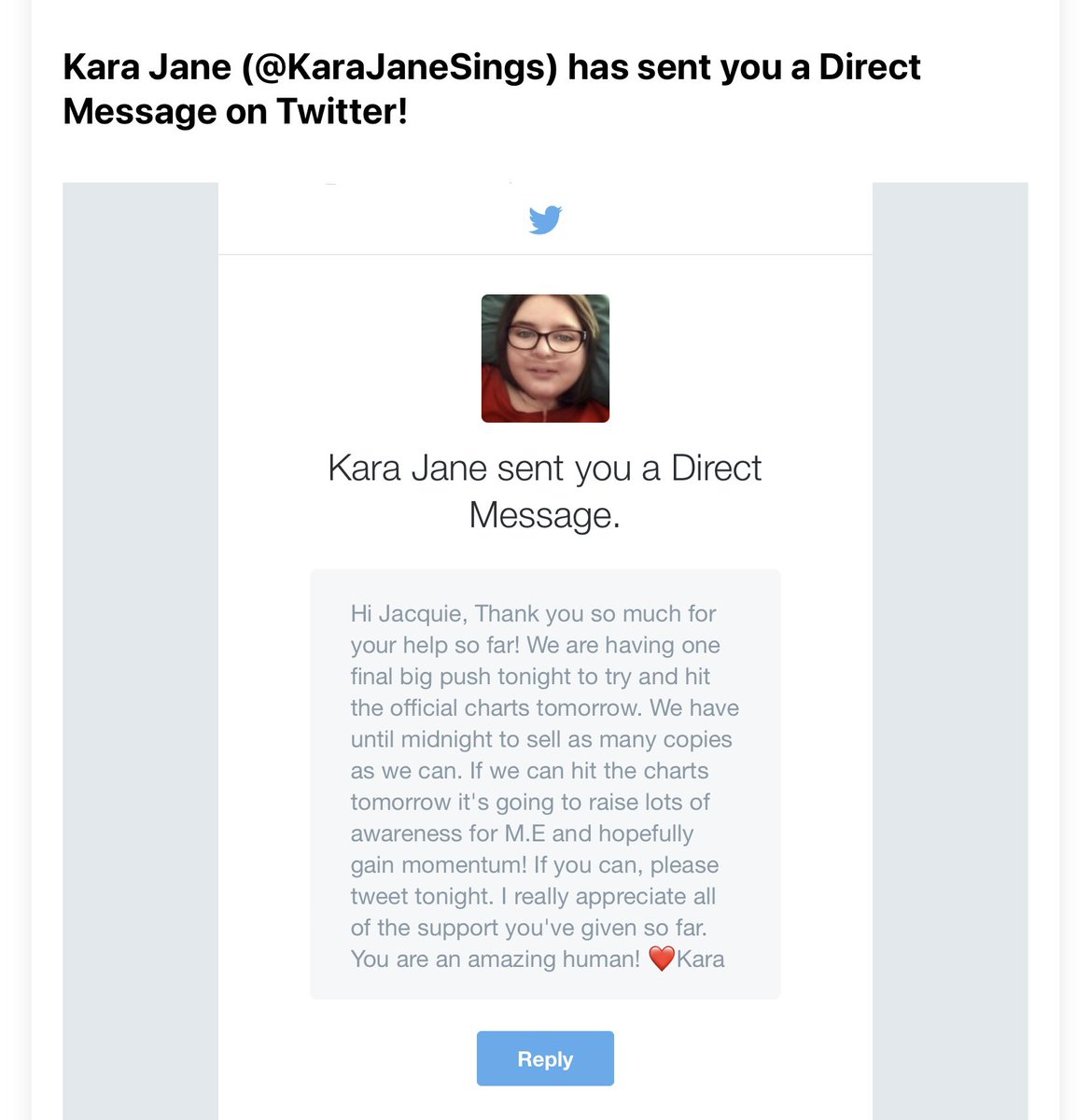 MEwarrior_au's tweet photo. Clearing out my email Inbox, I saw this below.

My heart breaks that she &amp; others have died from #ME, &amp; those who could make a difference turn their heads away &amp; continue to ignore us,&amp; a horrendous disease that affects millions &amp; millions globally. 

We’ve lost far too many. 💔 https://t.co/xbbOrj09E6