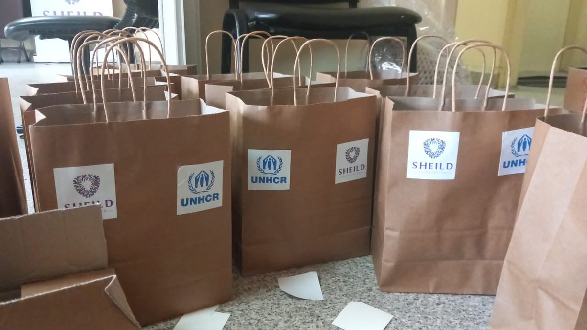 UNHCRLebanon's tweet photo. These bags contain hand-made soap, wool clothes &amp; preserved food that Lebanese &amp; refugees have made for families who are displaced due to ongoing clashes in the south.

With partner @SheildAssoc, we have distributed these food and hygiene kits to 600 displaced families. https://t.co/AI7coCp5hM