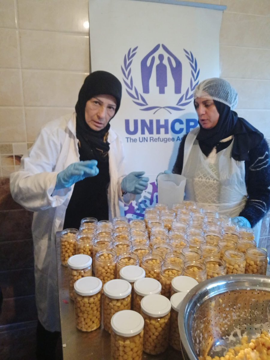 UNHCRLebanon's tweet photo. These bags contain hand-made soap, wool clothes &amp; preserved food that Lebanese &amp; refugees have made for families who are displaced due to ongoing clashes in the south.

With partner @SheildAssoc, we have distributed these food and hygiene kits to 600 displaced families. https://t.co/AI7coCp5hM