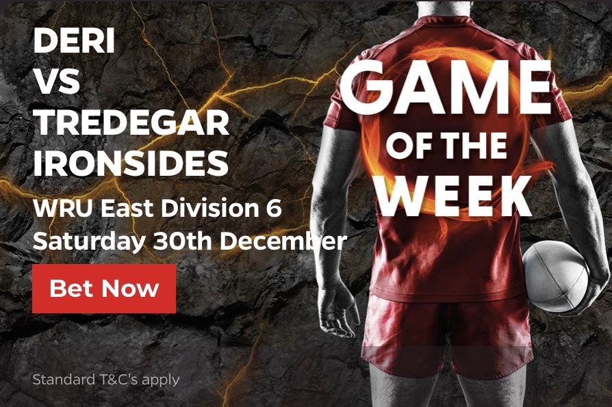 DragonBetX's tweet photo. 🔥DragonBet 🏉 Game Of The Week🔥
Big game vibes as we visit Deri for the crunch division 6 east clash against Tredegar Ironsides
Both team teams unbeaten - the O has to go
#GameOfTheWeek
#BackingWelshSport https://t.co/qj6Gd01cXW