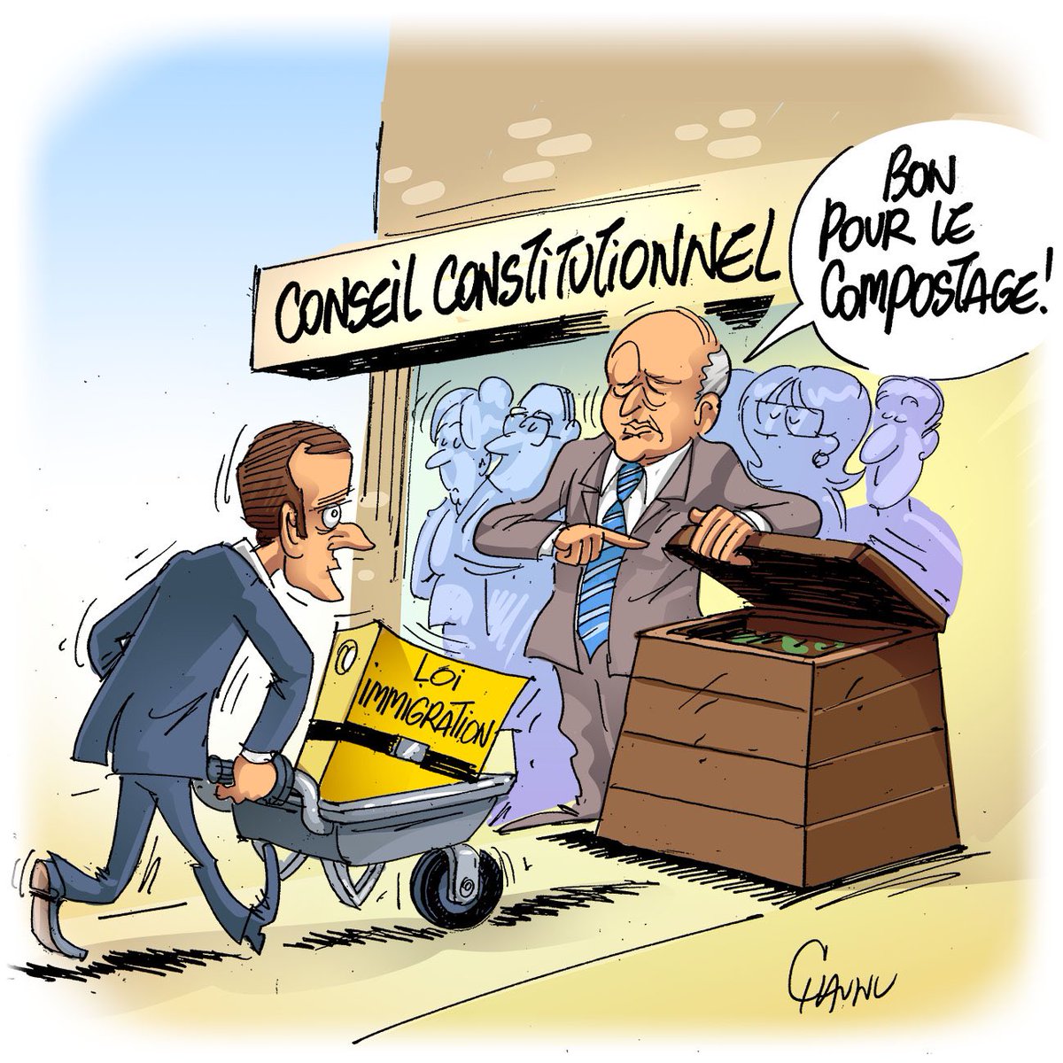 ✏️ dessins du jour pour @ouestfrance et @unionardennais #jacquesdelors #compostage #actu #dessindepresse #loiimmigration