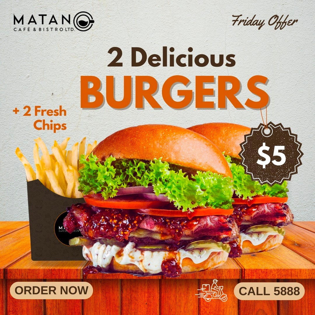 matancafe's tweet photo. Offer-ka maalinta Jimcaha oo ah SPECIAL Burger Day!🍔
Two burger with two chips only 5 dollar. 🏷️
𝐅.𝐆: Offer-kani waxa uu soconayaa 8:00AM ilaa 10:30PM 🍔
𝐍𝐚𝐠𝐚 𝐬𝐨𝐨 𝐰𝐚𝐜: 𝟓𝟖𝟖𝟖
𝐖𝐡𝐚𝐭𝐬𝐀𝐩𝐩: +𝟐𝟓𝟐 𝟔𝟏 𝟎𝟗𝟗𝟕𝟕𝟐𝟐
#MatanCafe #burgers #chickenburgers https://t.co/5RngvehmuT