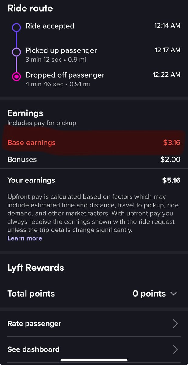 ronparlay's tweet image. #Lyft minimum fare in Philly is (or used to be) $3.37, which is already tragic. Notice how this fare that included a “Bonus” had a 21 cent haircut that you might not detect in 15 seconds while driving in the rain at night. #racketeering #uber #rideshare #captheircut