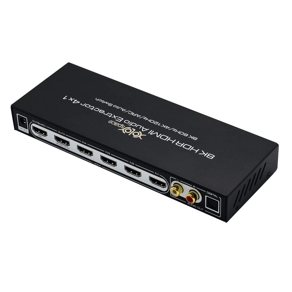 XOLORspace's tweet photo. The 8K version of 23421. It is with one HDMI audio output only for HDMI soundbar, and when the soundbar is not 8K, this HDMI switch will not down to 4k or 1080p on the other HDMI output. https://t.co/DwViAEkNSu