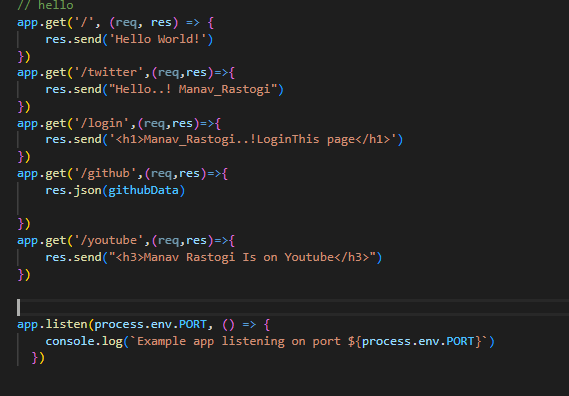 ManavRastogi17's tweet image. 🚀 Day 1 of my #BackendChallenge: Deployed my first code on @render! 🌐💻 Explored the power of Express, the magic of connecting computers to servers, and dove into dotenv for environment variables. Learning the art of GET, LISTEN, and handling requests and responses! #ExpressJS