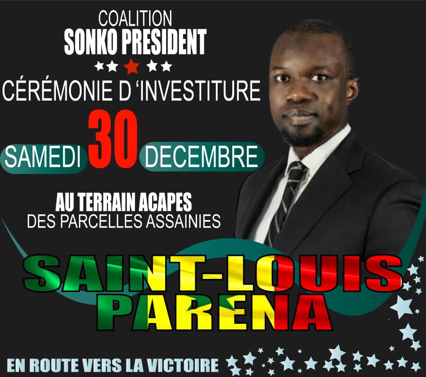 🚨🚨🚨Le 30 Décembre investiture du Président Ousmane Sonko...
#FreeSonko🇸🇳 #FreeSenegal🇸🇳 #Sonko2024🇸🇳