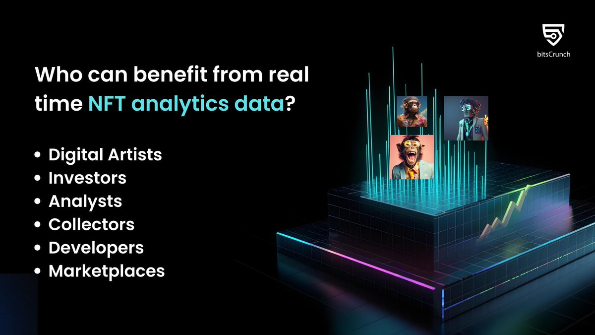 bitsCrunch's tweet photo. NFT is a dynamic market where the value of the projects fluctuates almost every day. 

That’s scary right? Fret not! 

With #bitsCrunch’s real time analytics data, you can stay informed about every move in the #NFT world! https://t.co/C86D6UT86Y