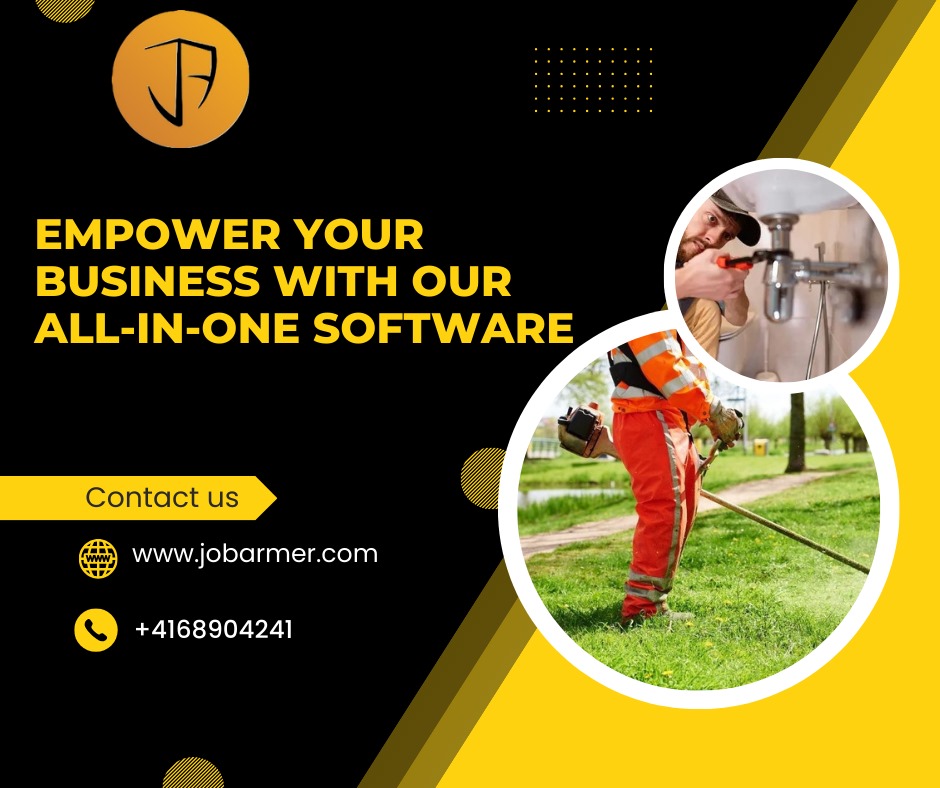 Empower your Business with our All-in-one Software 🧡

#jobarmer #december2023 #software #fieldservicemanagement #FSM #Canada #global #fieldservicelife #world #saturday #business #orange #plumbing #grasscutting #electrical #HVAC #landscaping #landscape #gardener #passion