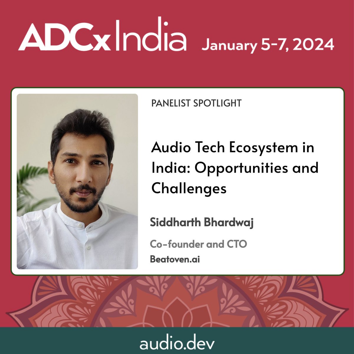 #ADCxIndia Panelist: Siddharth Bhardwaj

Audio Tech Ecosystem in India: Opportunities and Challenges

Join the Co-founder of Beatoven.ai and other distinguished guests on this informative panel.

👉 townscript.com/e/adcxindia24

#audio #developer #India #music #technology