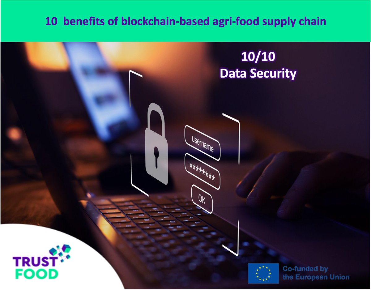 💻 10/10 Data Security​ ​ Unlocking Security with Blockchain!​ ​ Embrace the power of encryption and decentralization.​ ​ #TRUSTFOOD #BlockchainSecurity #DataProtection #Decentralization #DigitalTrust