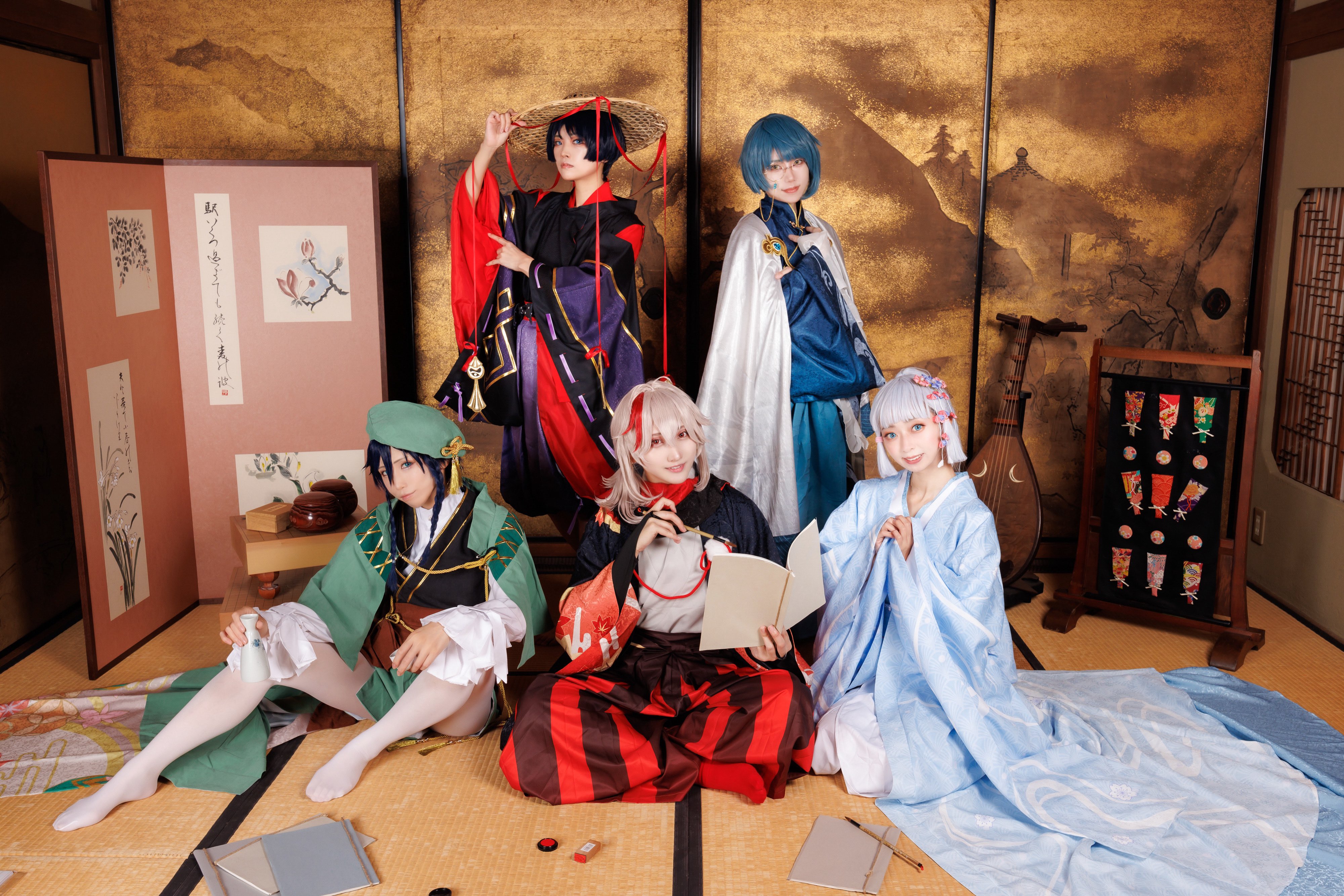 五次元 基萌 原神 コスプレ ウェンティ 五歌仙 翠光（すいこう